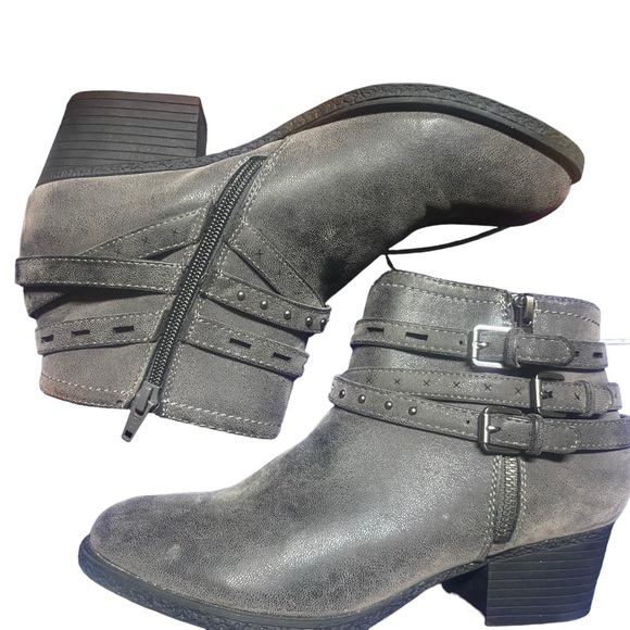 Sonoma Boots Womens 9 M Brown Rosalind Ankle Bootie Block Heels Side Zip Casual - Picture 7 of 8